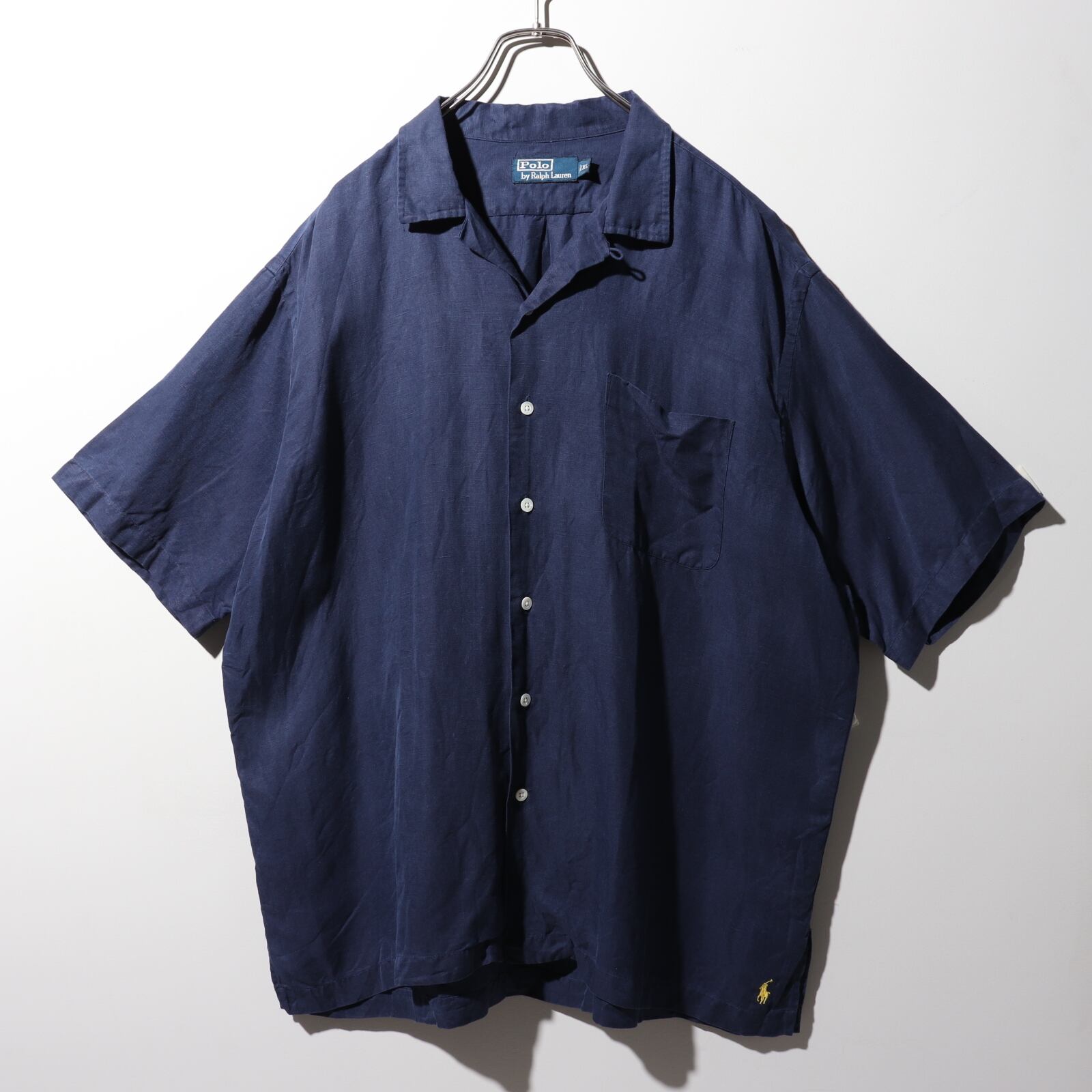 極美品 XL ネイビー caldwell 半袖開襟シャツ ポロラルフローレン polo 