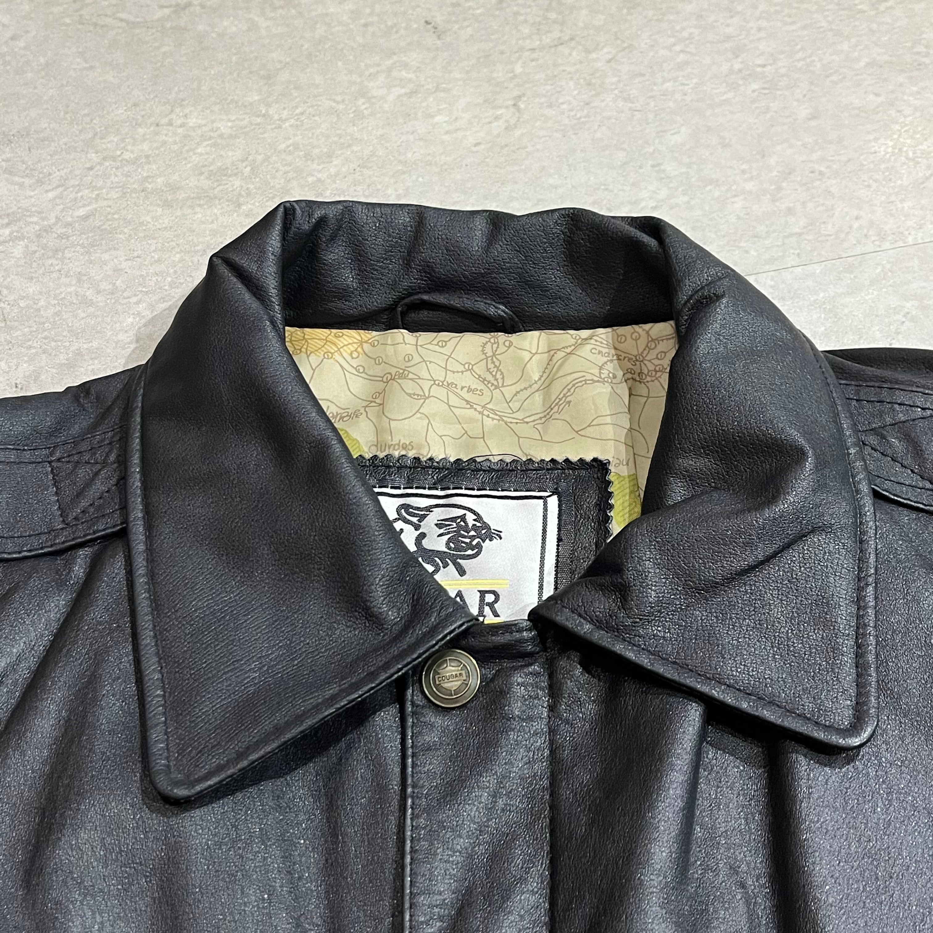 size:2X【 COUGAR 】レザージャケット A-2タイプ 黒 古着 古着屋 size:2X【 COUGAR 】レザージャケット A-2タイプ 黒 古着 古着屋
