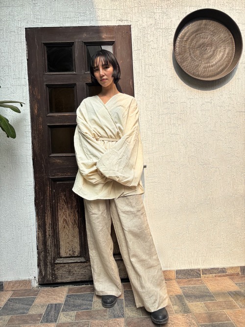 Organic Handloom Cotton 2WAY Volume Sleeve Haori （一点もの）