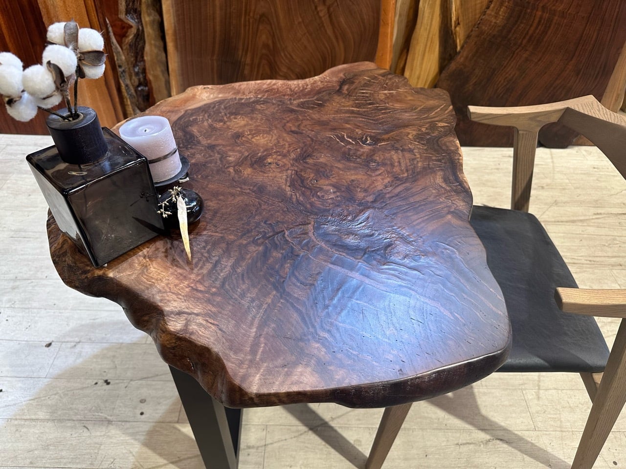 OUTLET】【輪切り】クラロウォールナット_640×530-850×40_浅草本店_