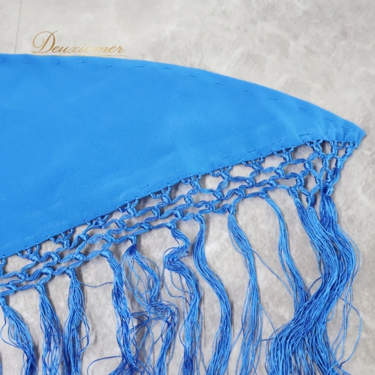 フラメンコ 衣装 シージョ ピキージョ 小物 ブルー系 水色 無地 シンプル トライアングル フレコ ダンス 三角形 練習 舞台 発表会 イベント フリンジ ストール 小物 おしゃれ パフォーマンス