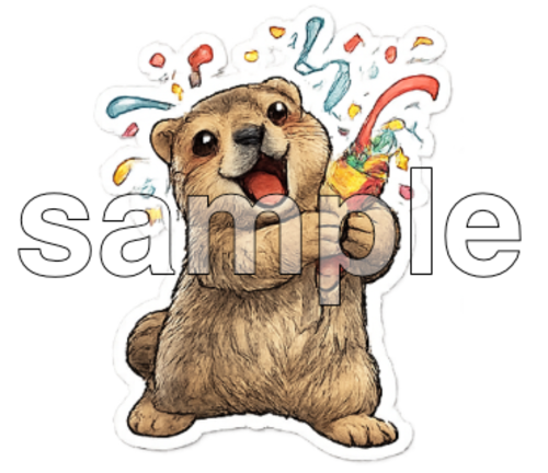 毎日使える!かわいいマーモットスタンプ40枚セット【背景透過PNG・仕事OK】