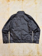faux leather stand collar jacket