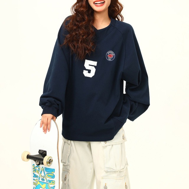 ナンバリングエンブレムスポーツライクスウェット 2col   R00693