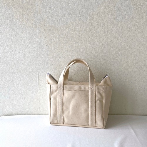 【全9色】ファスナー付き「軽いボックストート」小サイズ／倉敷帆布 8号帆布【受注制作】