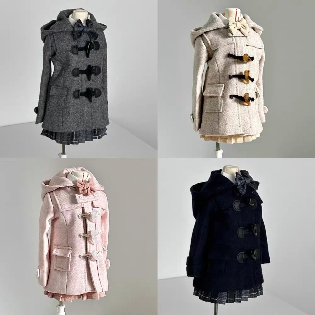 LINLANG ダッフルコート 青川高校bjd娃衣熊妹mdd制服jk毛呢 熊妹 mdd 