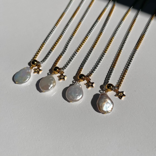 バロックパール　mixチェーンネックレス［GSN043］