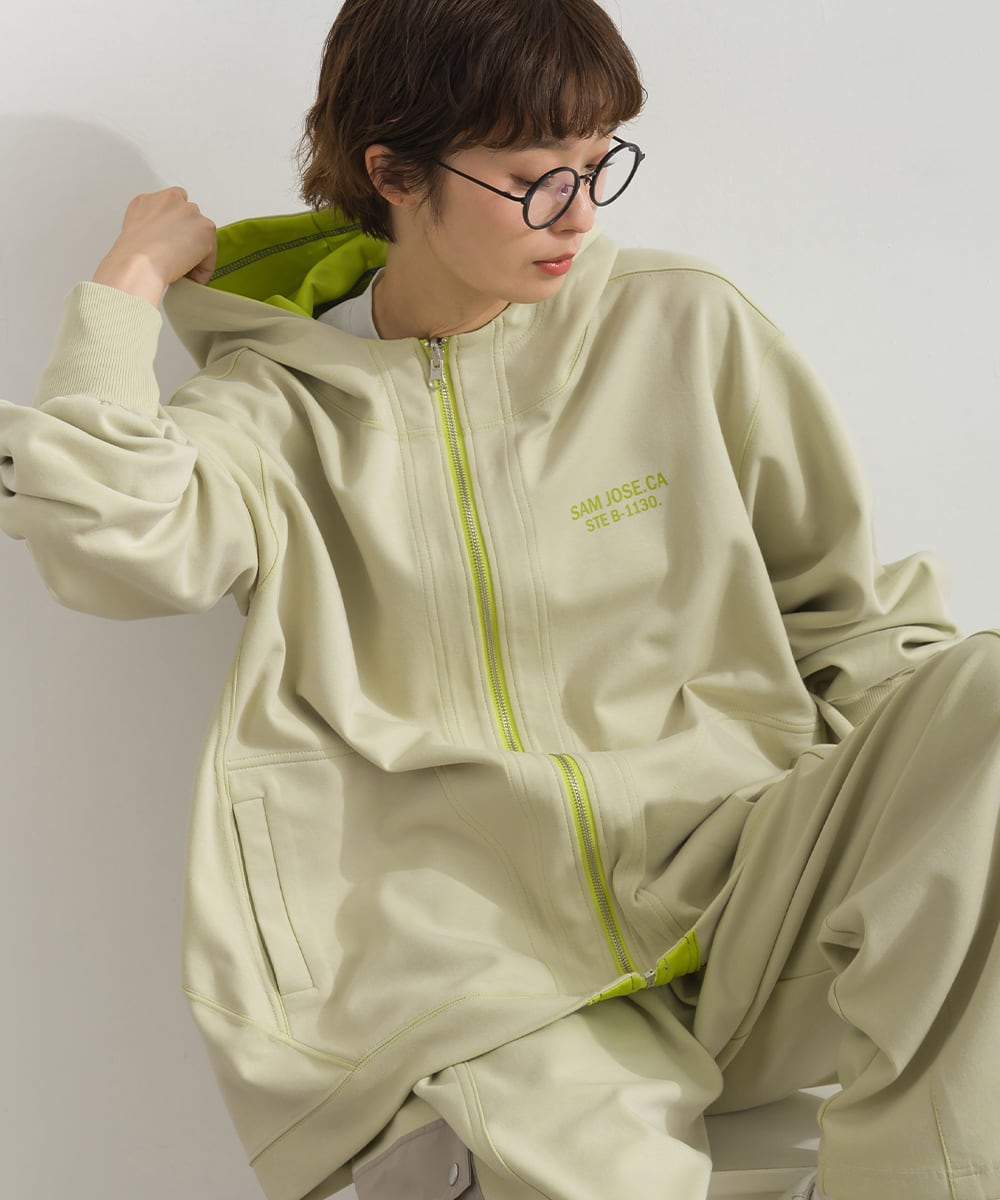 J263056 両面染めポンチ リバーシブル配色ZIPブルゾン / Double-Faced