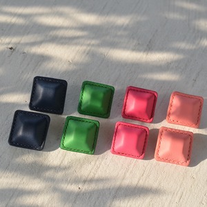 leather pierce/earring   《Calf Airas~square~》4colors