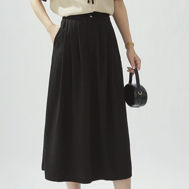 ハイウエスト Aラインロングスカート 00166