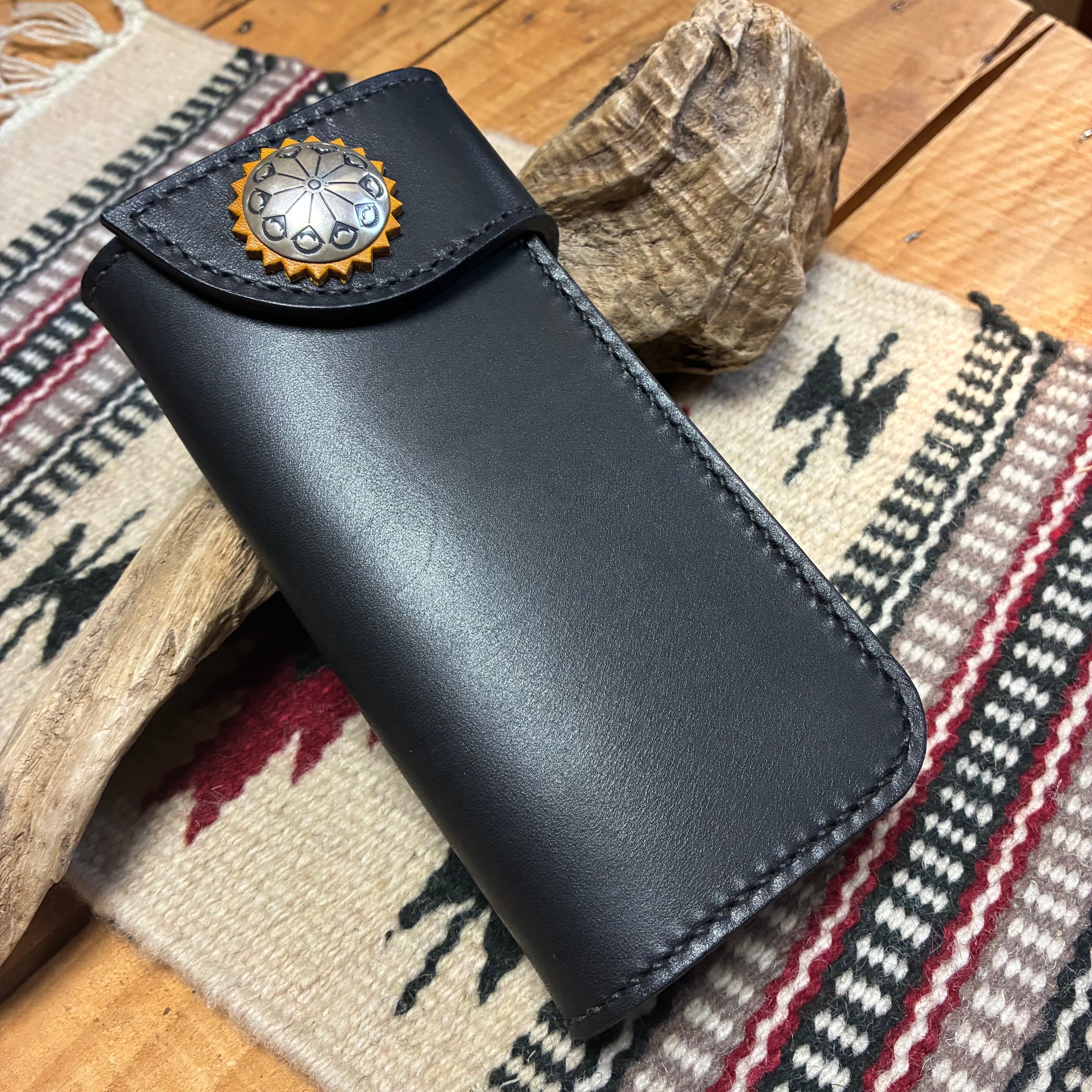 ★LONG WALLET −VINTAGE KING− BLACK/YELLOW LONG WALLET ♦︎VINTAGE-KING♦︎ BLACK/YELLOW rosette | noraworks
