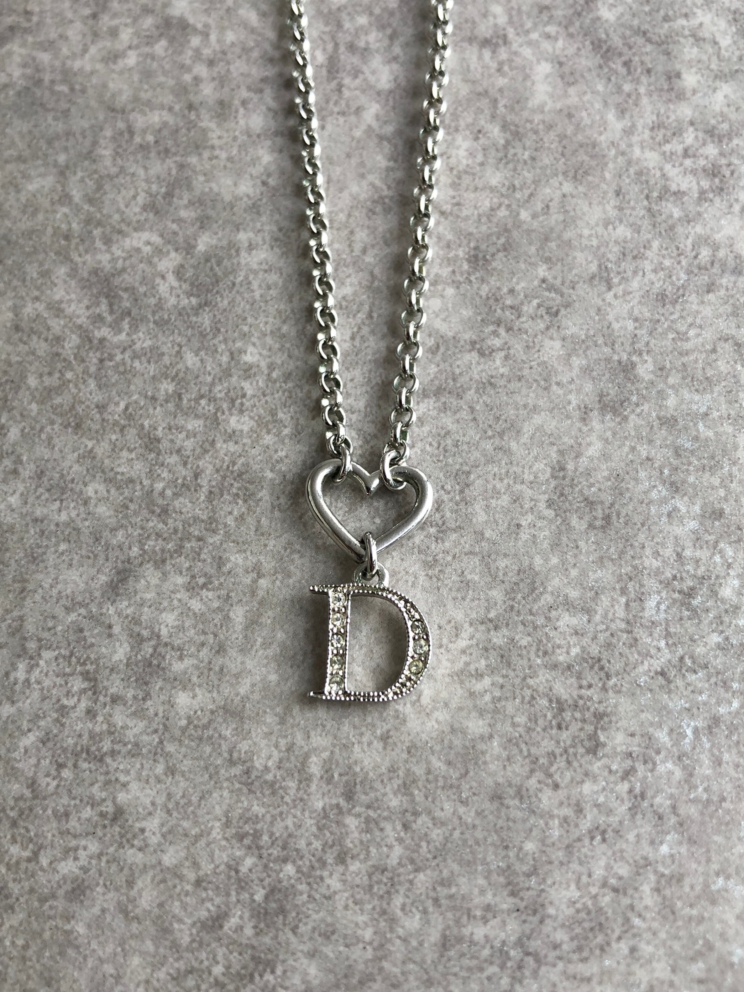 Christian Dior クリスチャン ディオール ネックレス シルバー Dロゴ
