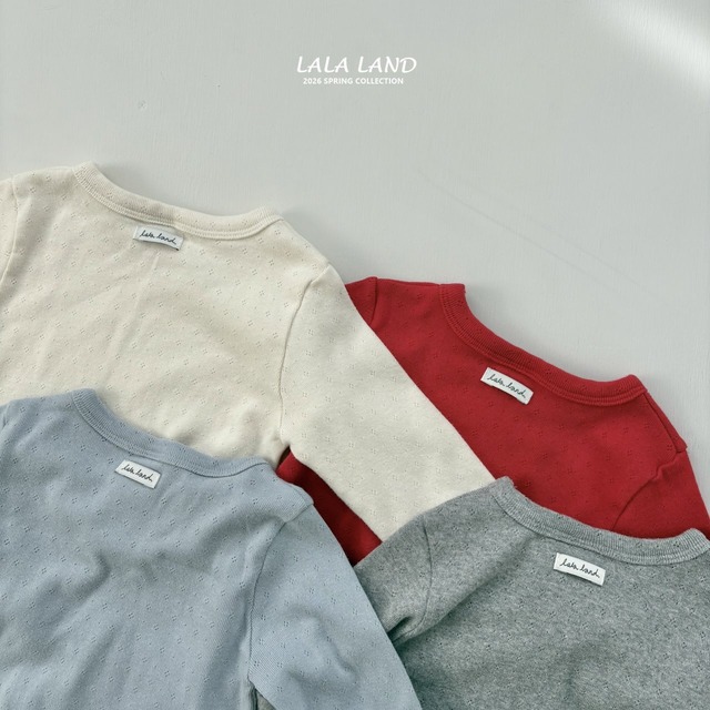 blue S,M［即納］eyelet slim tee / LALALAND 26spring