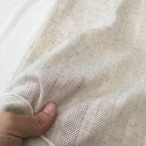 リネン混天竺鹿の子ボーダーニット生地-1ｍ-curl tricot　KX/5645●