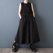 プリーツ入り ノースリーブ ワンピース  30219