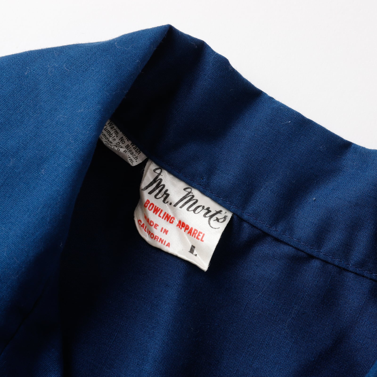 極美品】70s special Vintage bowling shirt open collar shirt navy