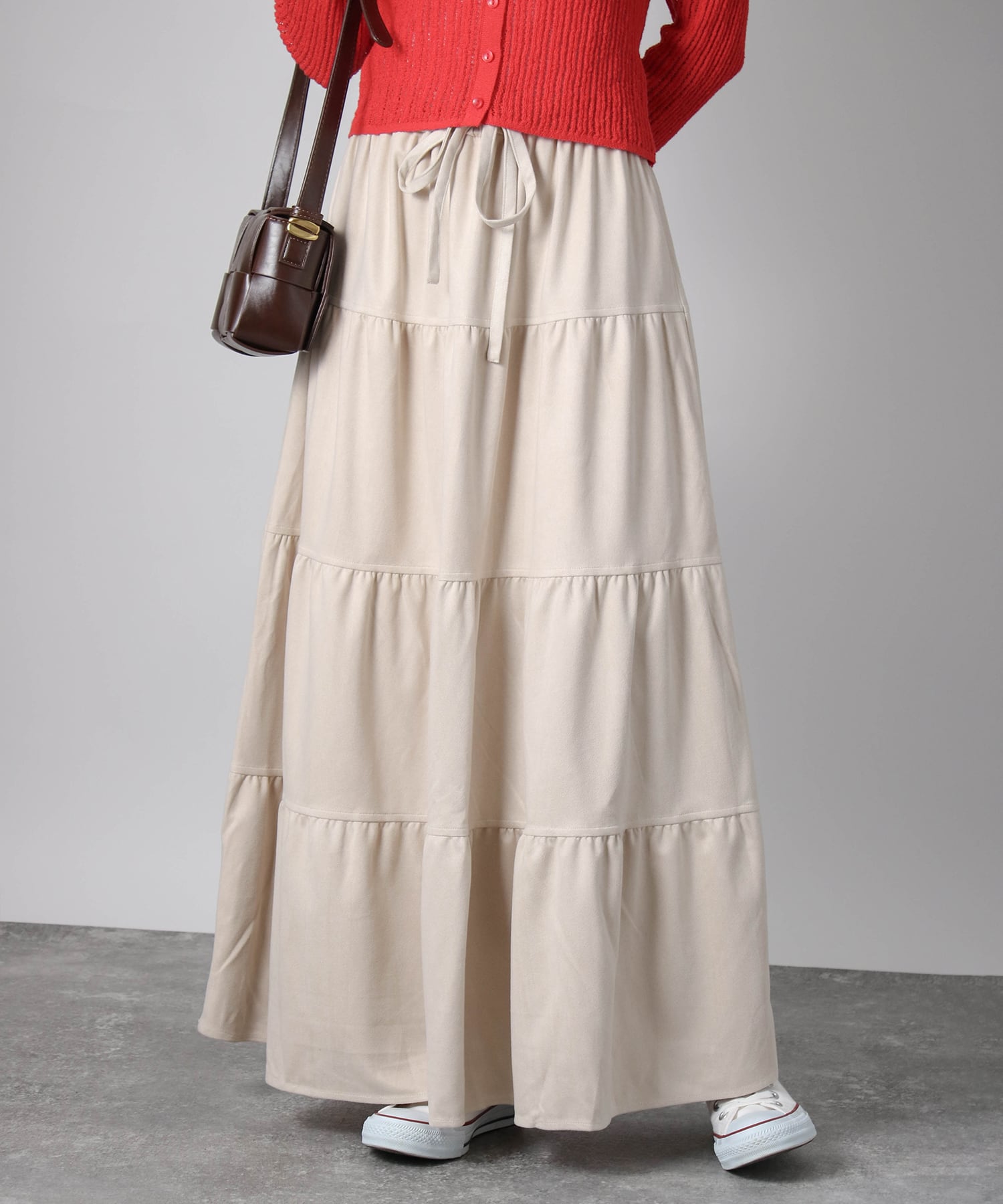 スエードティアードスカート