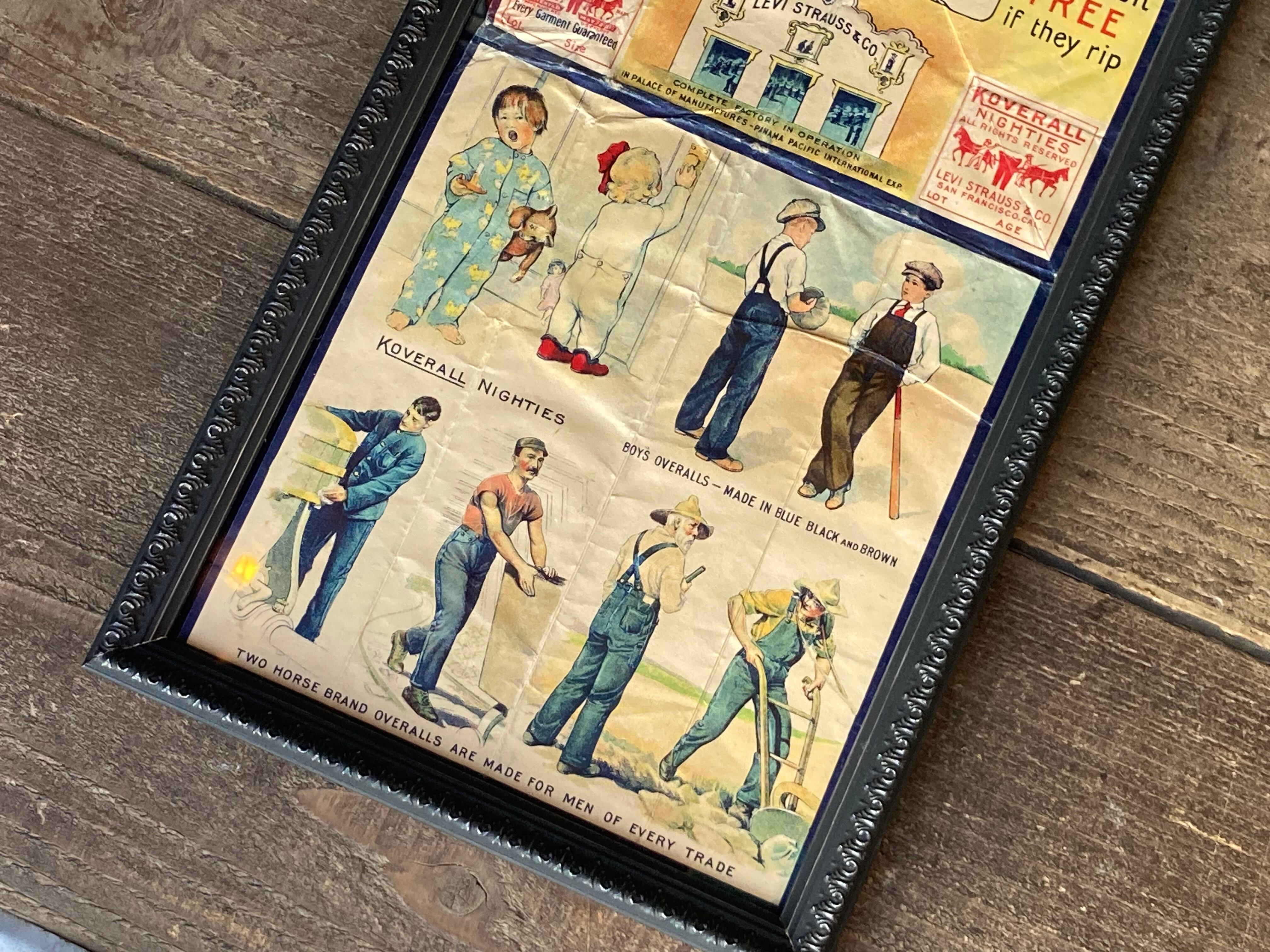1920年Levi Koveralls ヴィンテージ広告　パナマ万博配布品 LEVI'S 1915 Panama Pacific International Exposition souvenir