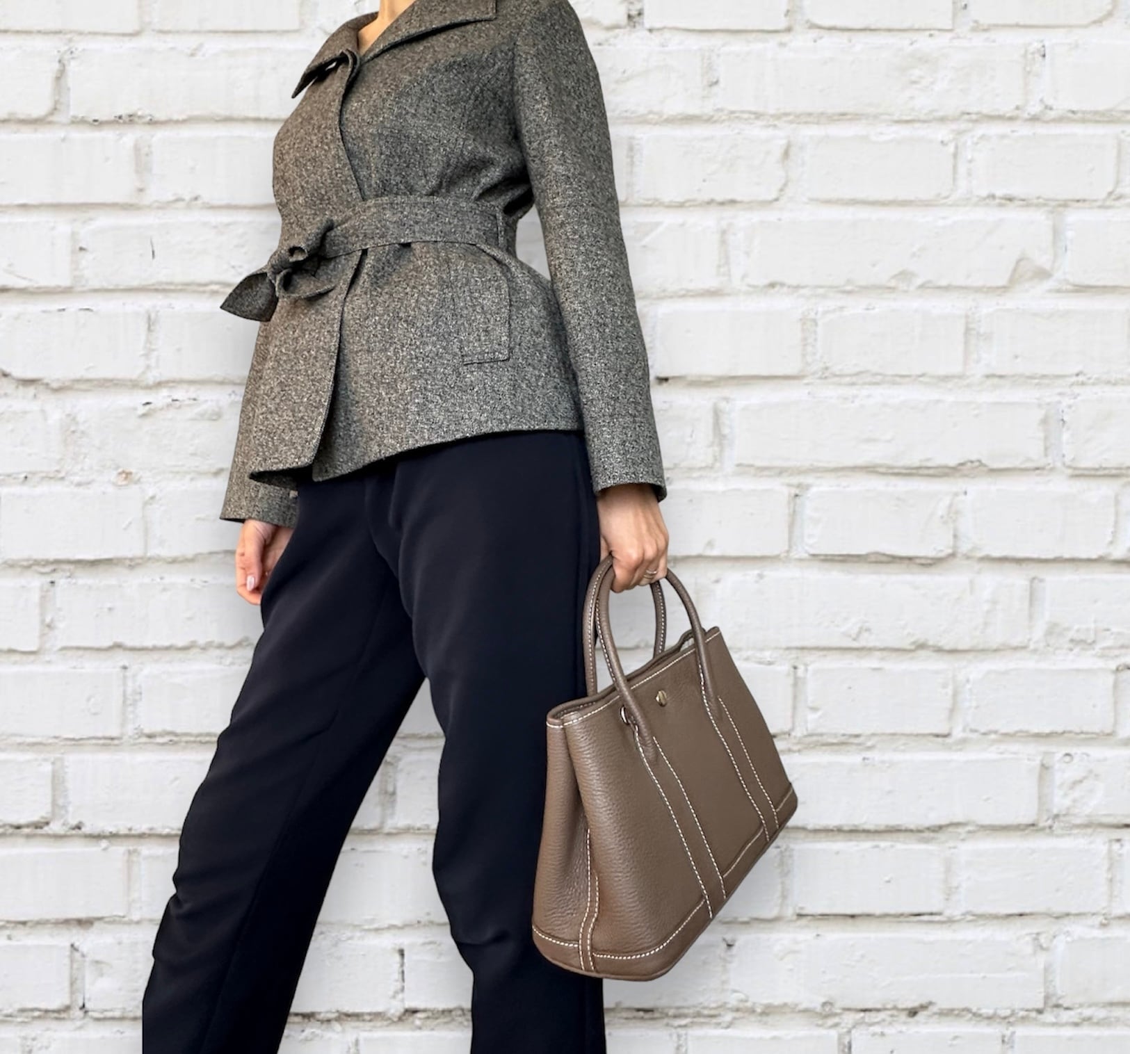 ❤️極美品、トートバッグ、ハンドバッグ❤ 入荷いたしました！！】高級本革トートバッグ<ブラウン> ⊛nico nimo