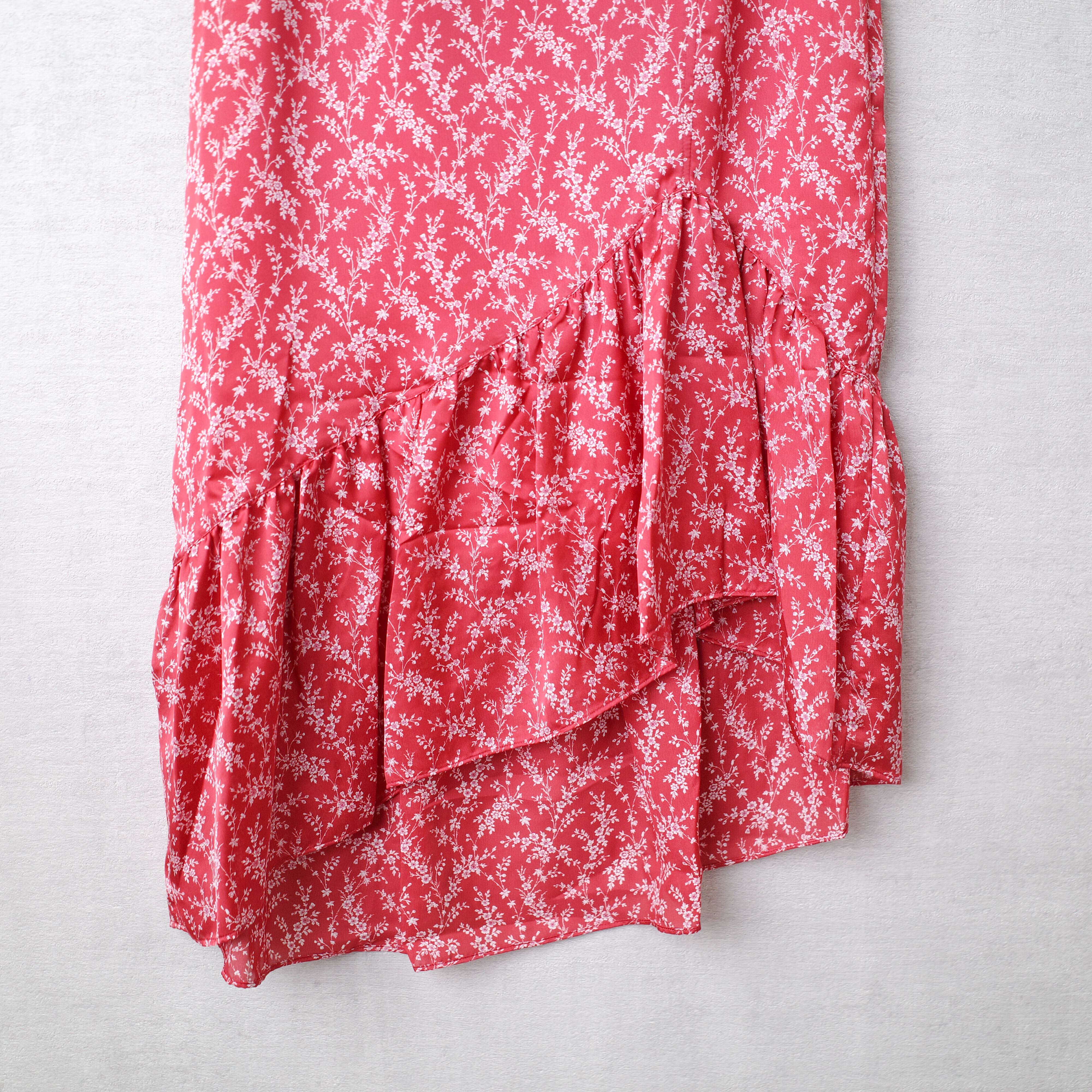 [NEW] CLANE	FLOWER FRILL SKIRT 16109-6001 RED