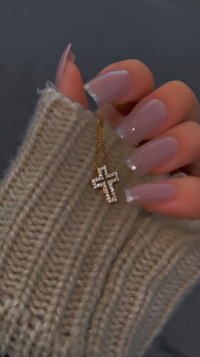 ▼再入荷《Zircon》Delicate Mini Cross ネックレス