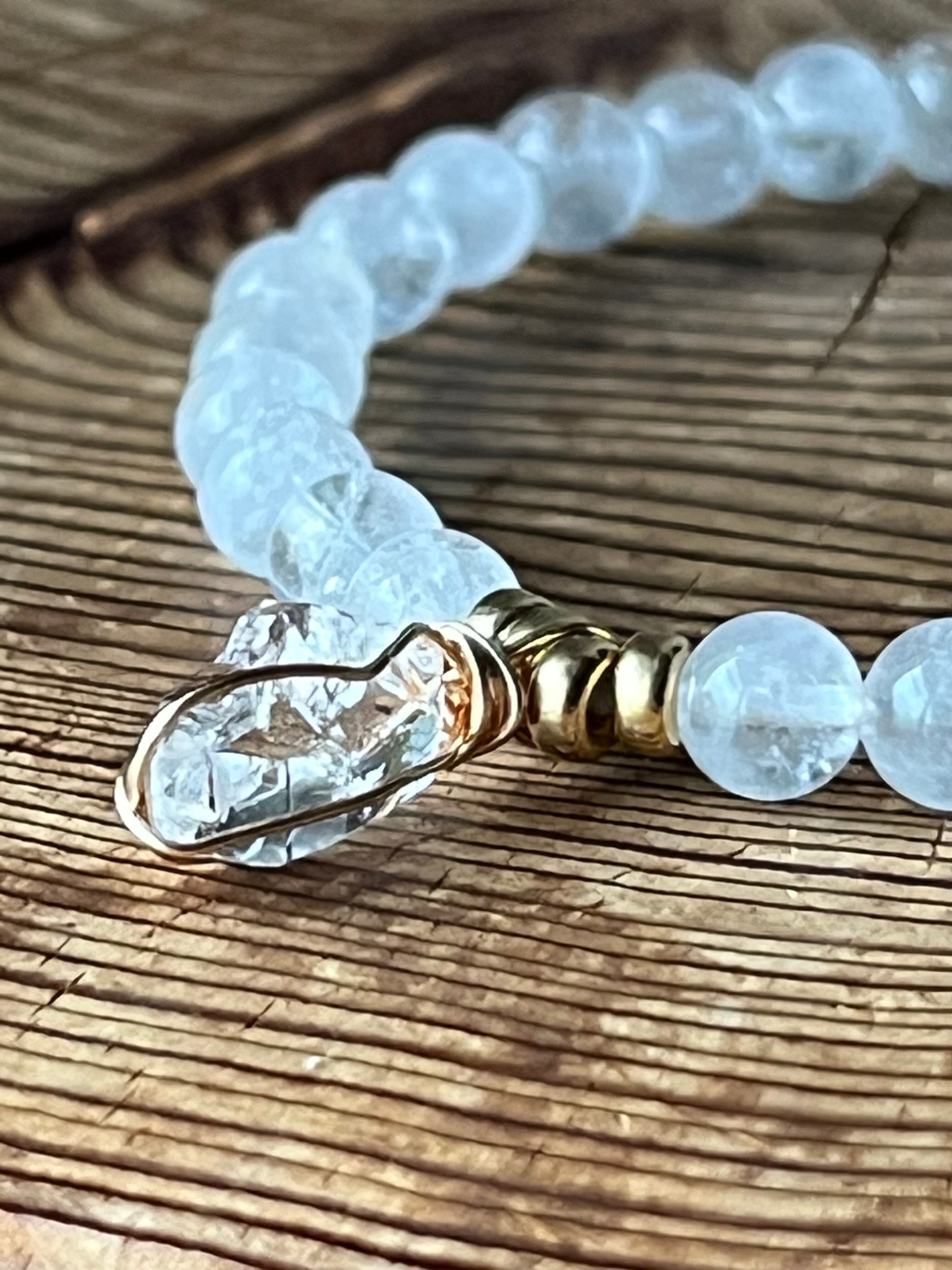 【夢の中であなたを確認する】ハーキマーブレス ゴールド