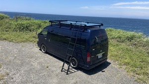 ルーフデッキ【 FLING long（フリング  ロング）】ブラック：ハイエース・ワイド・スーパーロング対応　大型サイズ