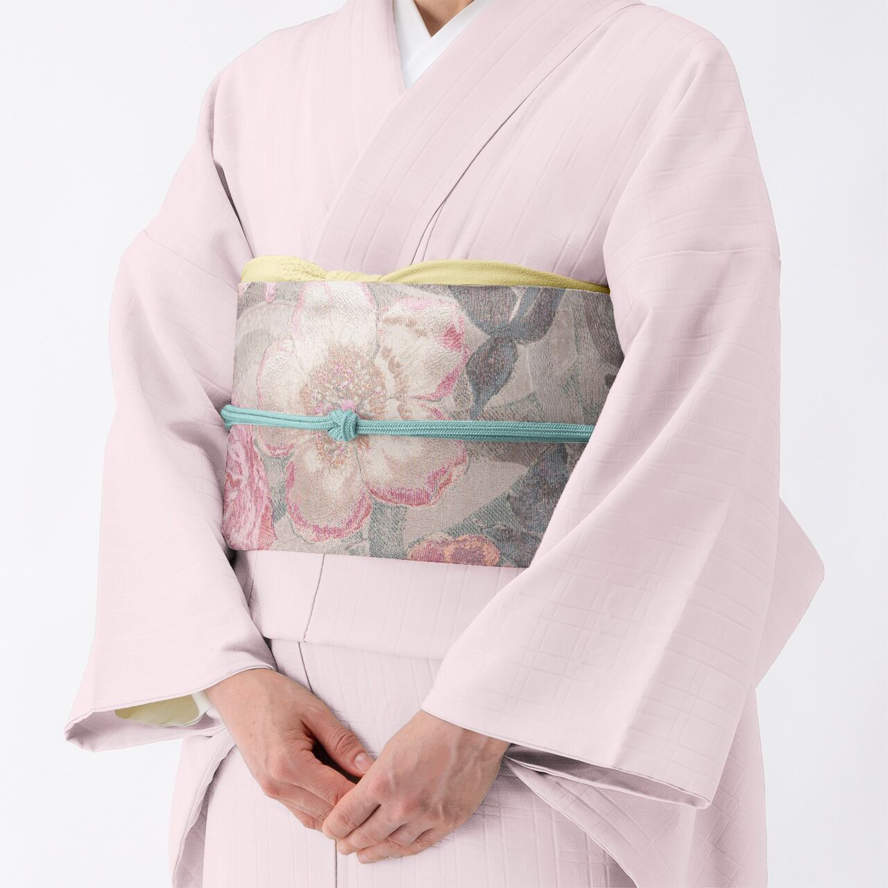 1253】多色使い 花織帯 印象深い