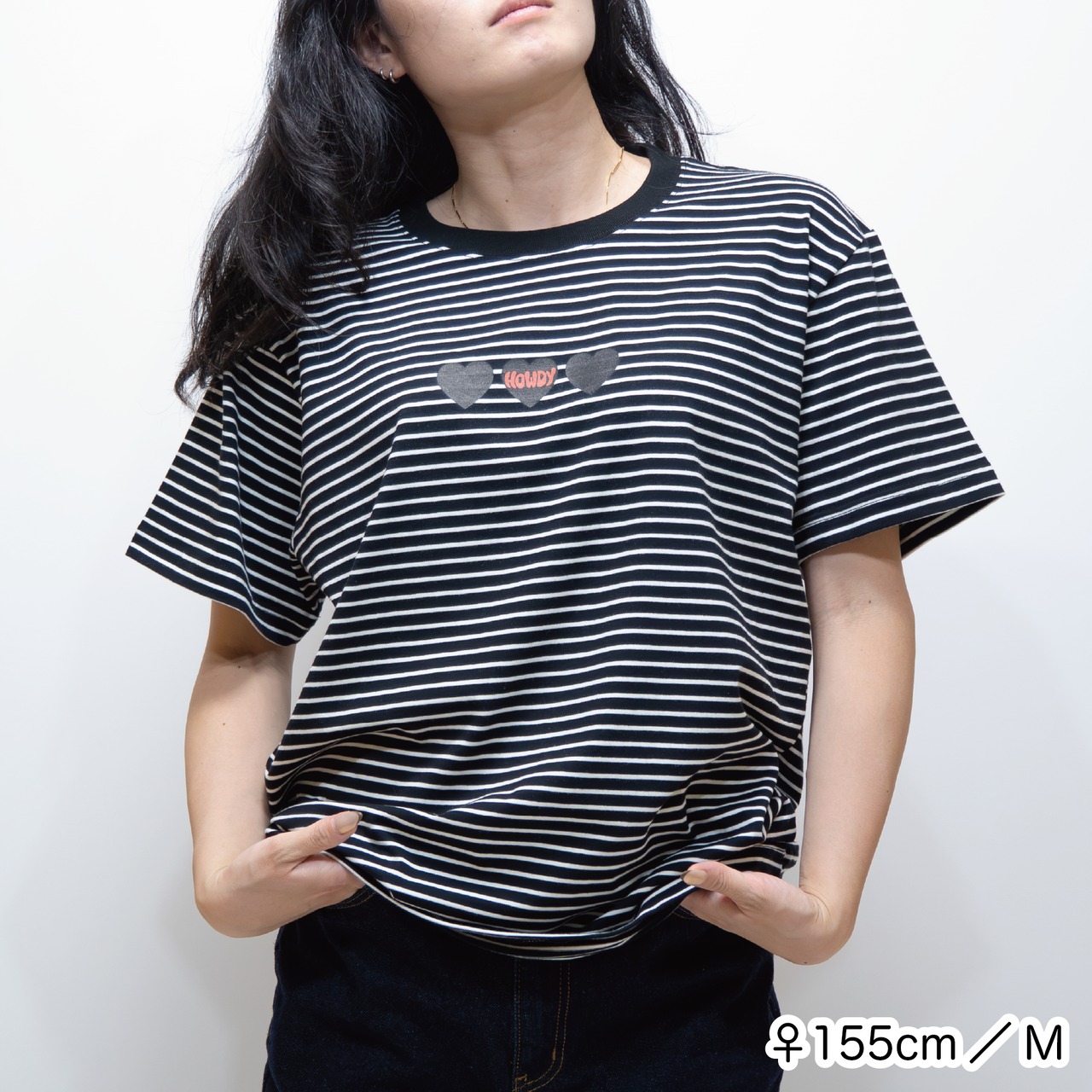 HOWDY Border TEE [ホワイト×ブラック]
