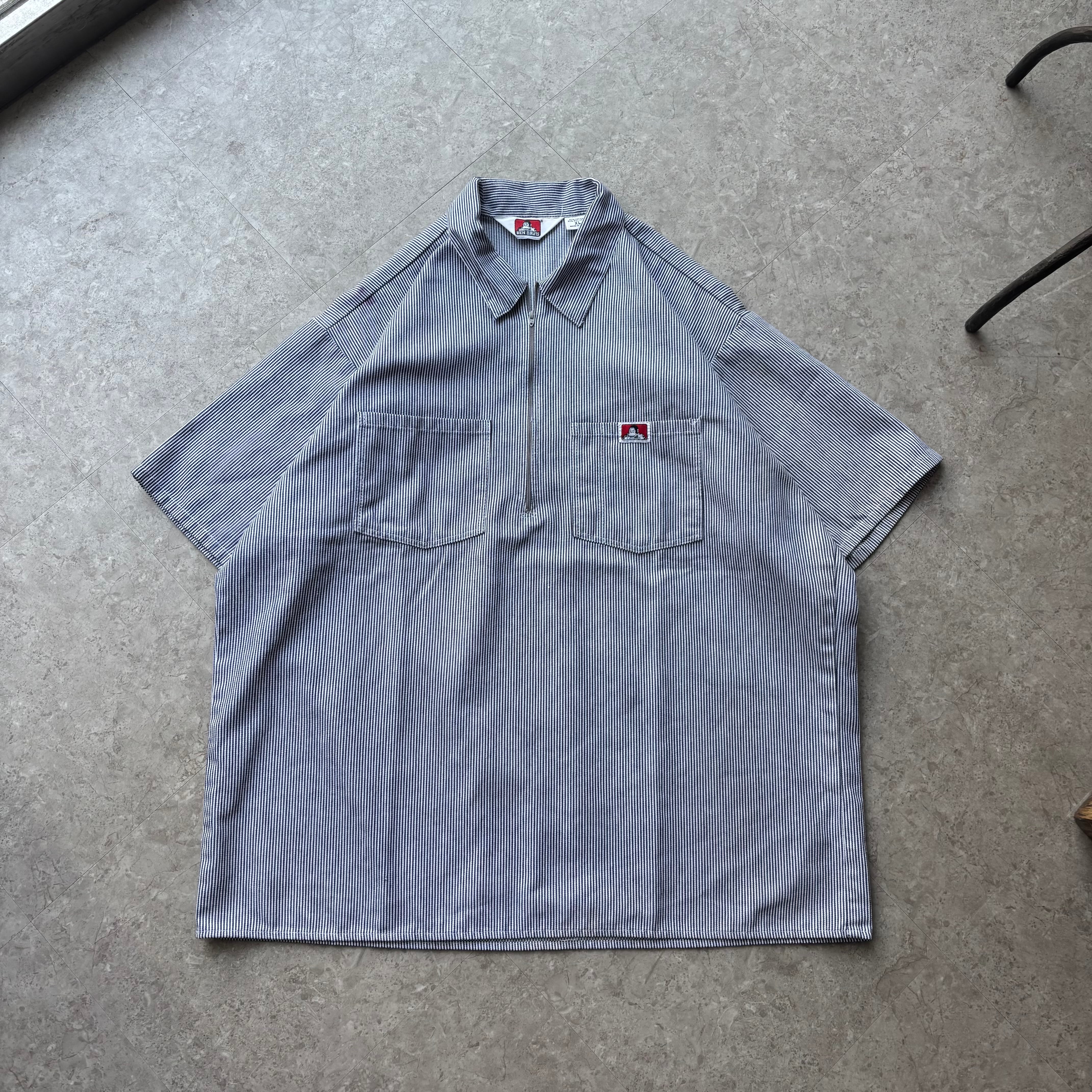 ~90s Ben Davis S/S half zip pullover work shirt【仙台店】
