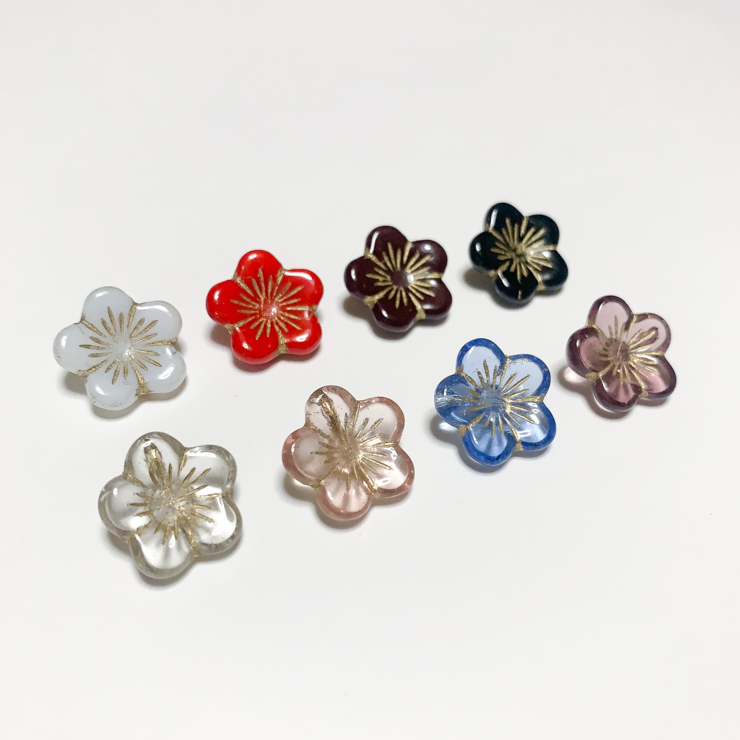 最終入荷〉和風お花チェコガラスビーズ | Dua-アクセサリーパーツショップ