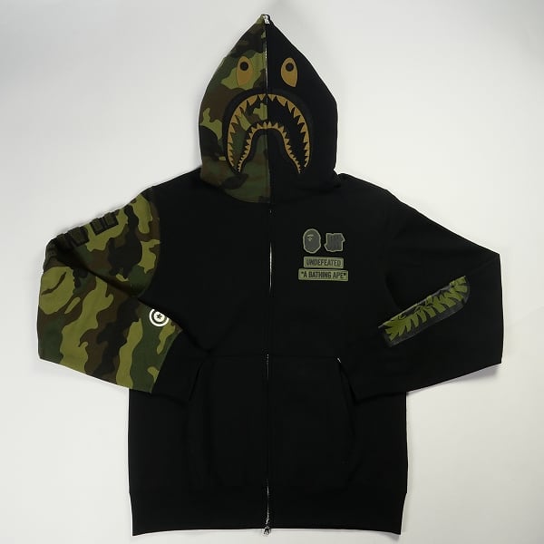 BAPE UNDEFEATED PULLOVER HOODIE　黒　XL