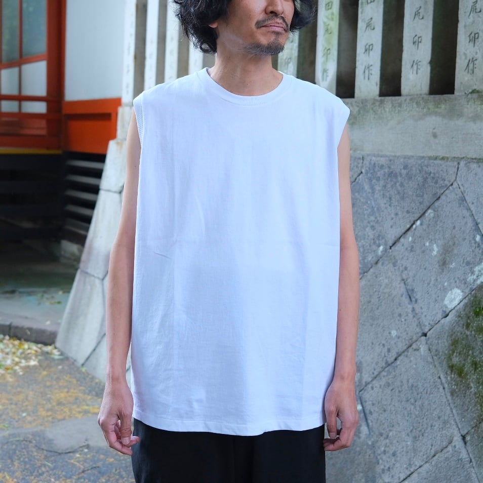 COMOLI(コモリ) / コットンジャージノースリーブ-WHITE-(D01-05015