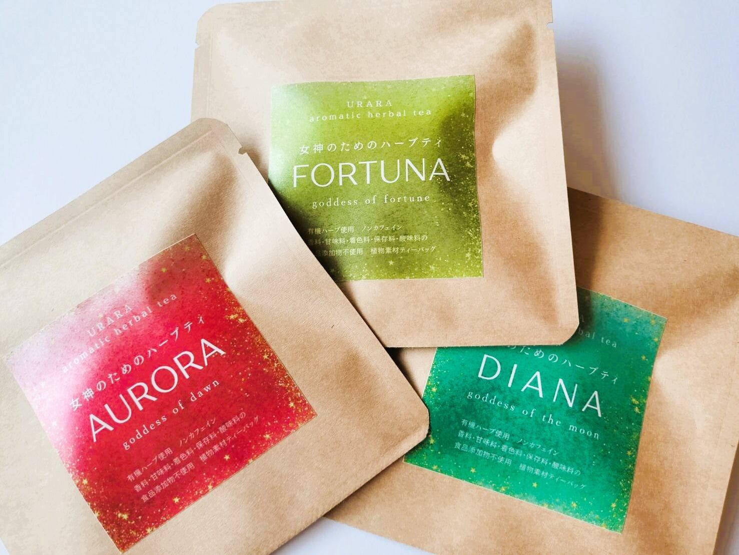 【セット①】女神のためのハーブティ〈1包入り×3種類〉/有機・ノンカフェイン・寄付付き