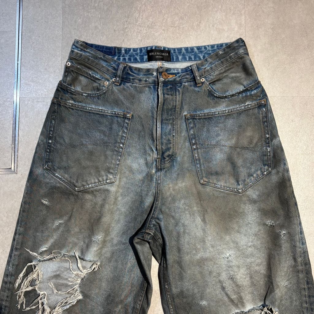 BALENCIAGA バレンシアガ 23AW PATCHED POCKET BAGGY JEANS ダメージ