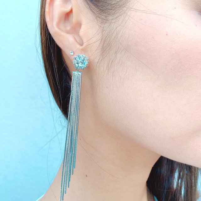 ◇T-2 タッセルチェーンピアス