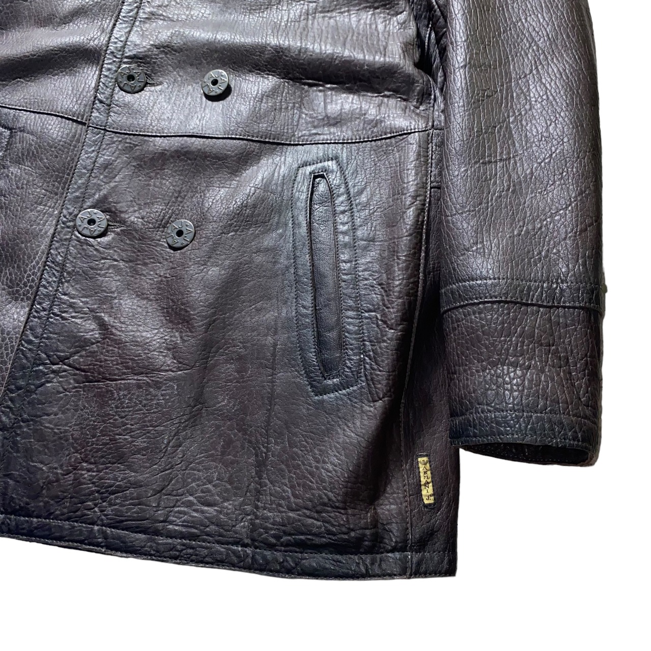 vintage ARMANI JEANS leather half coat