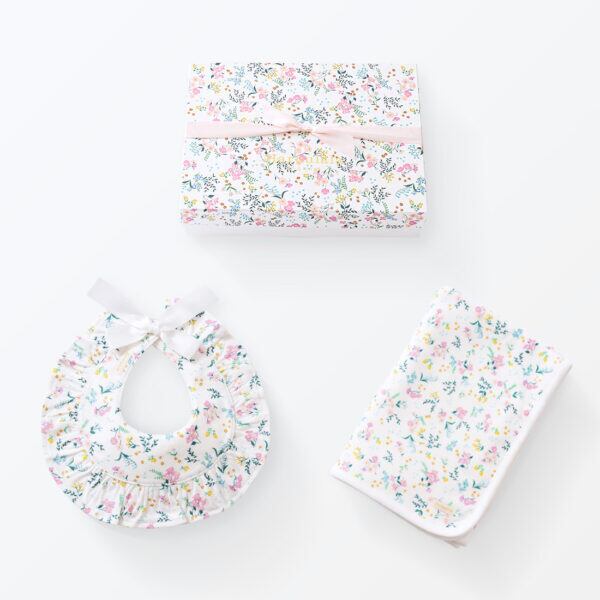 [名入れ無料] Haruulala　出産祝い2点セット(スタイ・ブランケット）花咲く音色