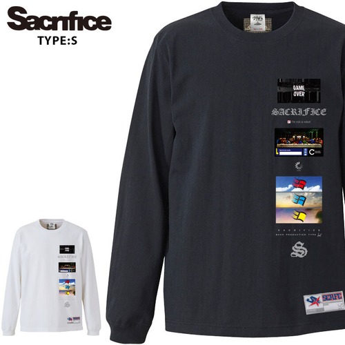 【sac-lt039】 Sacrifice サクリファイス 大きいサイズ メンズ ユニセックス TYPE S ロングTシャツ SHAKA シャカ ボディ 長袖 Tシャツ M L XL XXL 2L