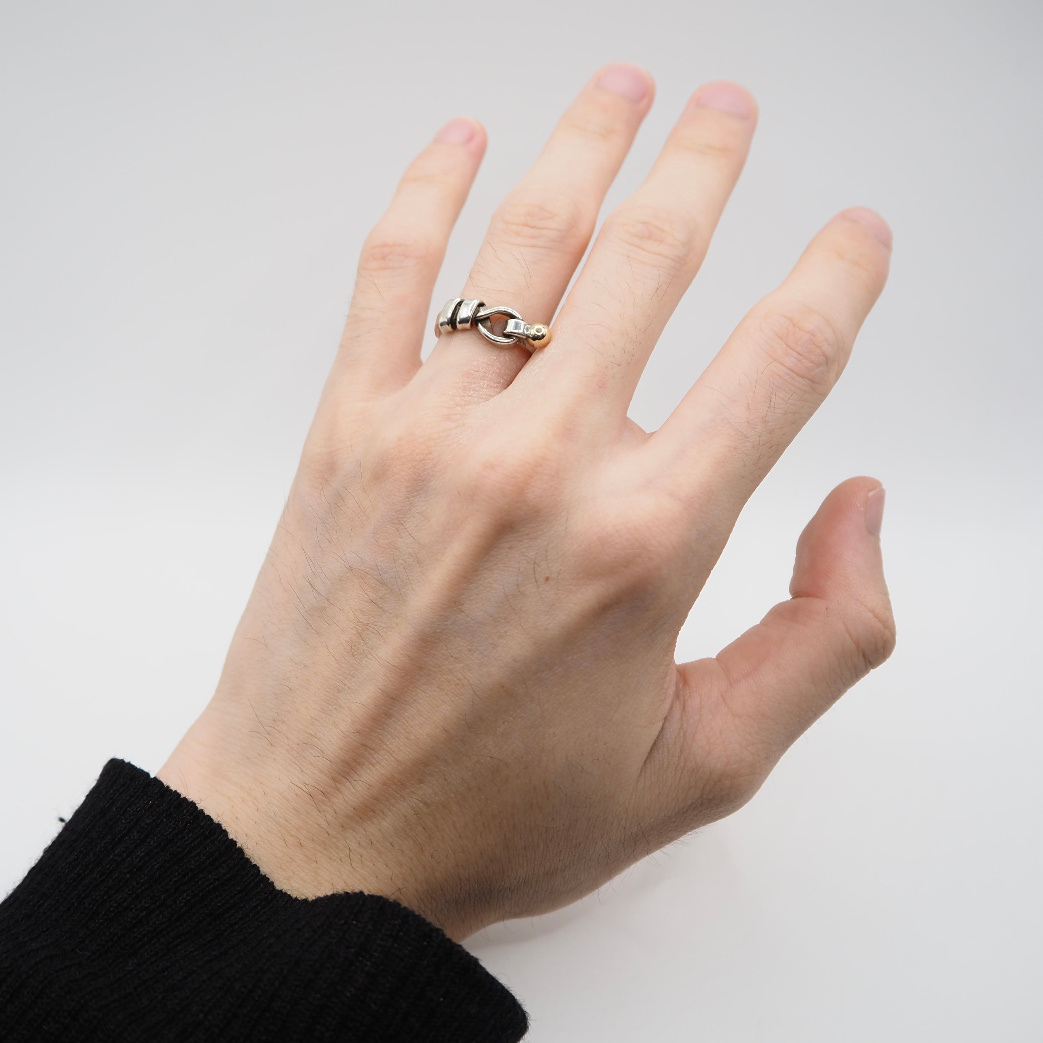 Tiffany&Co. 約9号 フック&アイ コンビ リング シルバー925 K14 Tiffany&Co. 約9号 フック&アイ コンビ リング シルバー925 K14