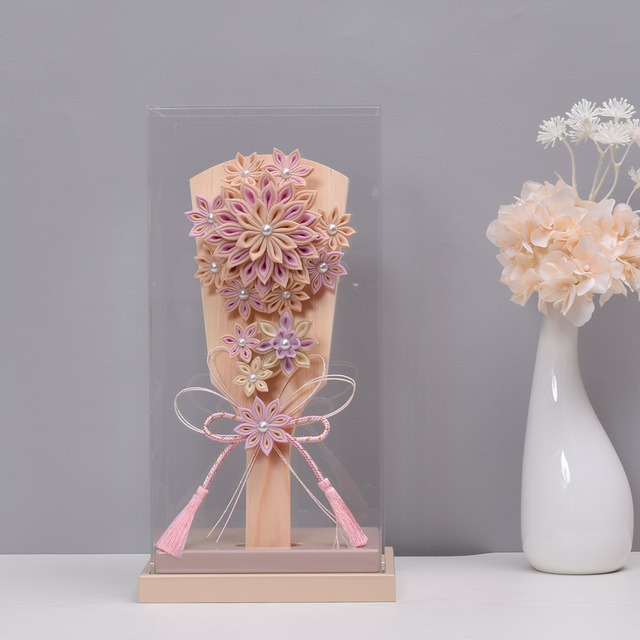 羽子板飾り 【撫子】おしゃれ｜モダン｜今どき｜コンパクト｜スタイリッシュ｜つまみ細工｜正絹｜粋