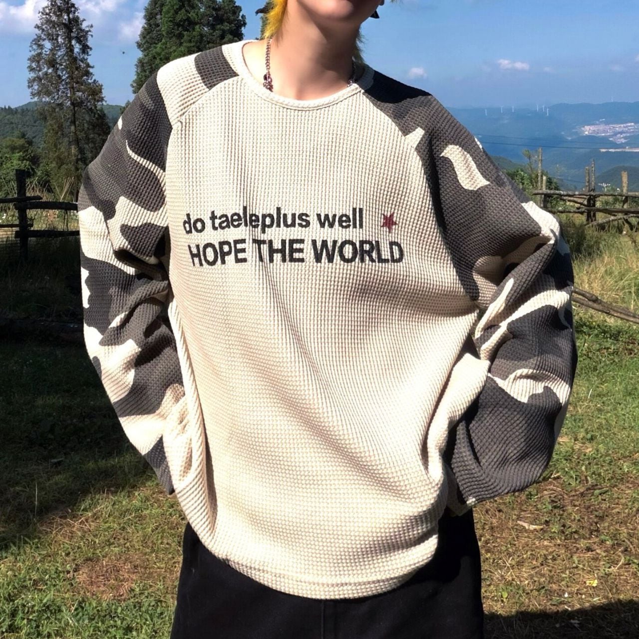 カモフララグランサーマルロングスリーブTシャツ 1col   A00472