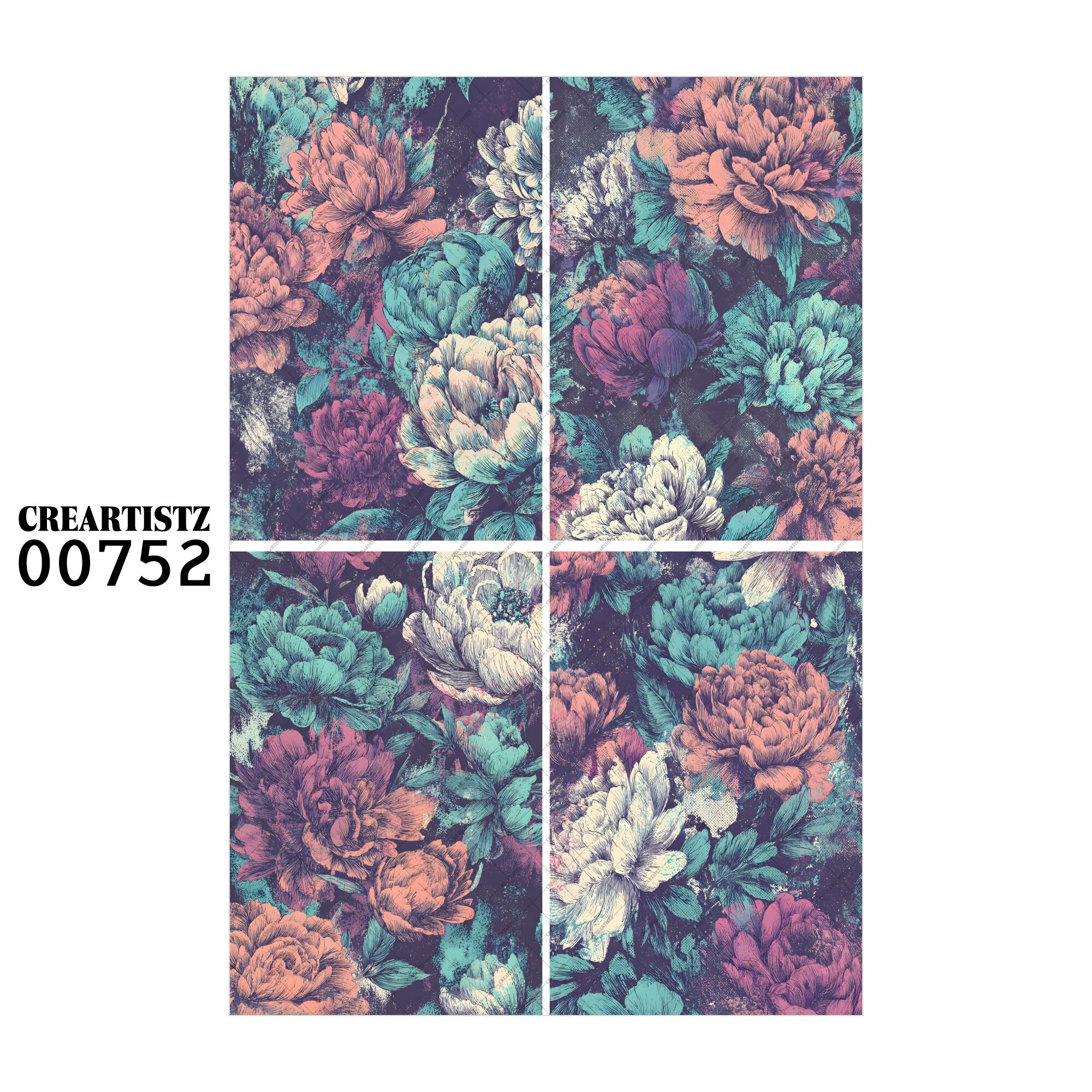 00752 背景 コラージュ素材 オリジナル 12枚セット (4種類×3枚) ペーパー/ステッカー CREARTISTZ