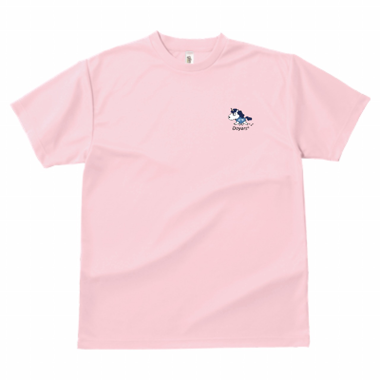 ドライTシャツ ライトピンク 左胸 [青ユニコーン][どや][Doyars]