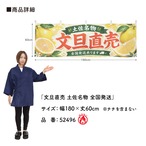 【受注生産】横幕 防炎 ポンジ 文旦直売 土佐名物 全国発送 180×60cm 52496