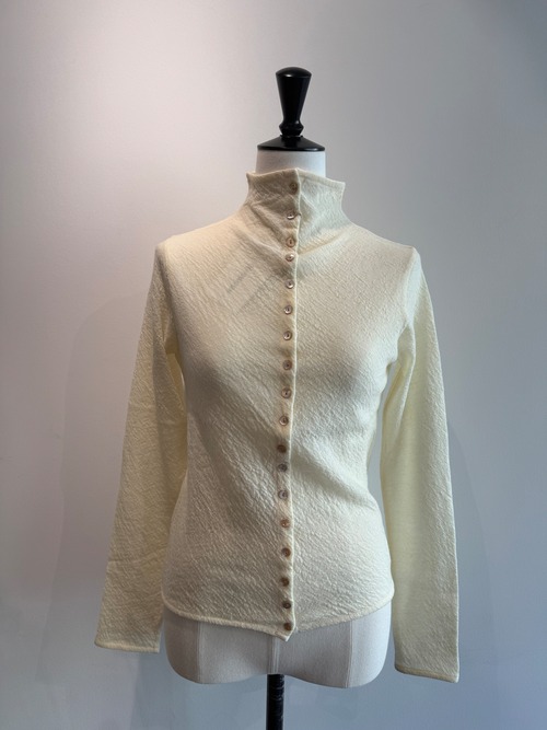 ERiKOKATORi/EK13-3-1 wool sheer high neck top Ivory