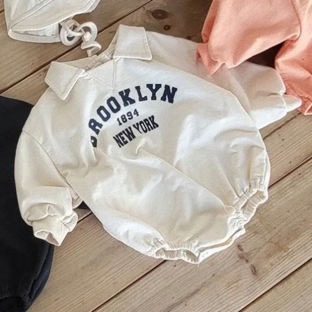 【取寄】文字プリントシャツロンパース