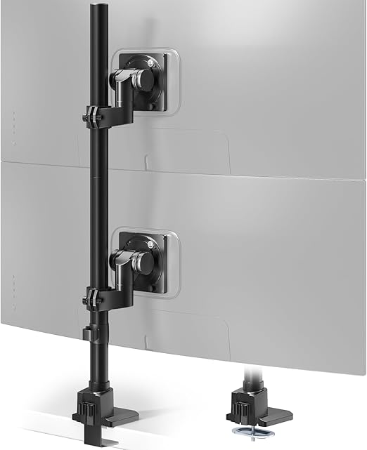 WORLDLIFT モニターアーム 上下2画面 縦 デュアル ロングポール