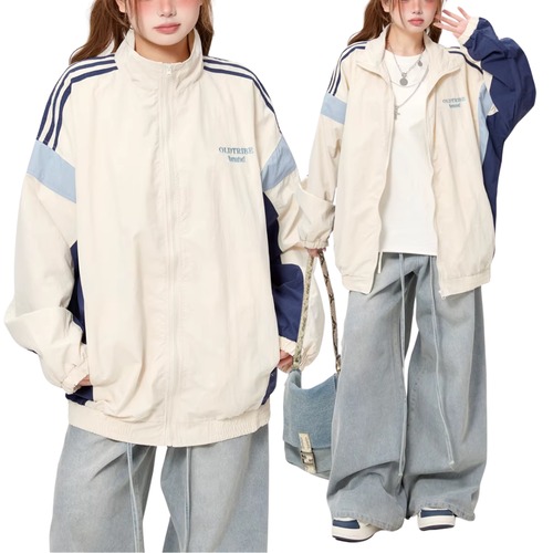 Unisex Oversized Y2K Colorblock Windbreaker (NC451)