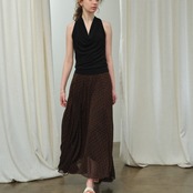 Drapé Noir Sleeveless Top F0675
